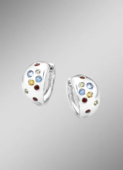 Glanzvolle Eleganz: Klappcreolen mit echten Edelsteinen