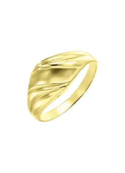 Glänzender Damenring, teils satiniert