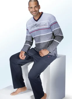 Hajo Klima Komfort Schlafanzug mit V-Ausschnitt