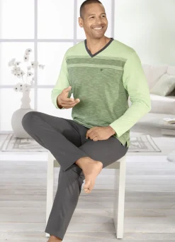 Hajo Klimakomfort Schlafanzug mit V-Ausschnitt