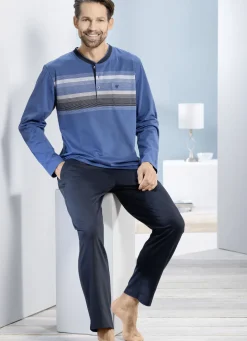 Hajo-Schlafanzug mit Knopfleiste und offenen Abschlüssen