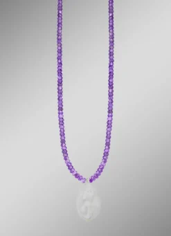 Halskette aus echten Amethyststeinen