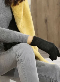 Handschuh mit edel funkelnden Glitzer-Applikationen