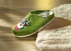 Hausschuh mit Obermaterial aus Wollfilz