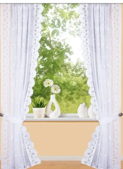 Hübsche Raffgardinen-Garnitur