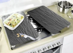 Herdabdeckplatten Schiefer, 2er-Set