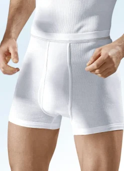 Hermko Dreierpack Unterhosen aus Doppelripp mit Eingriff, weiß