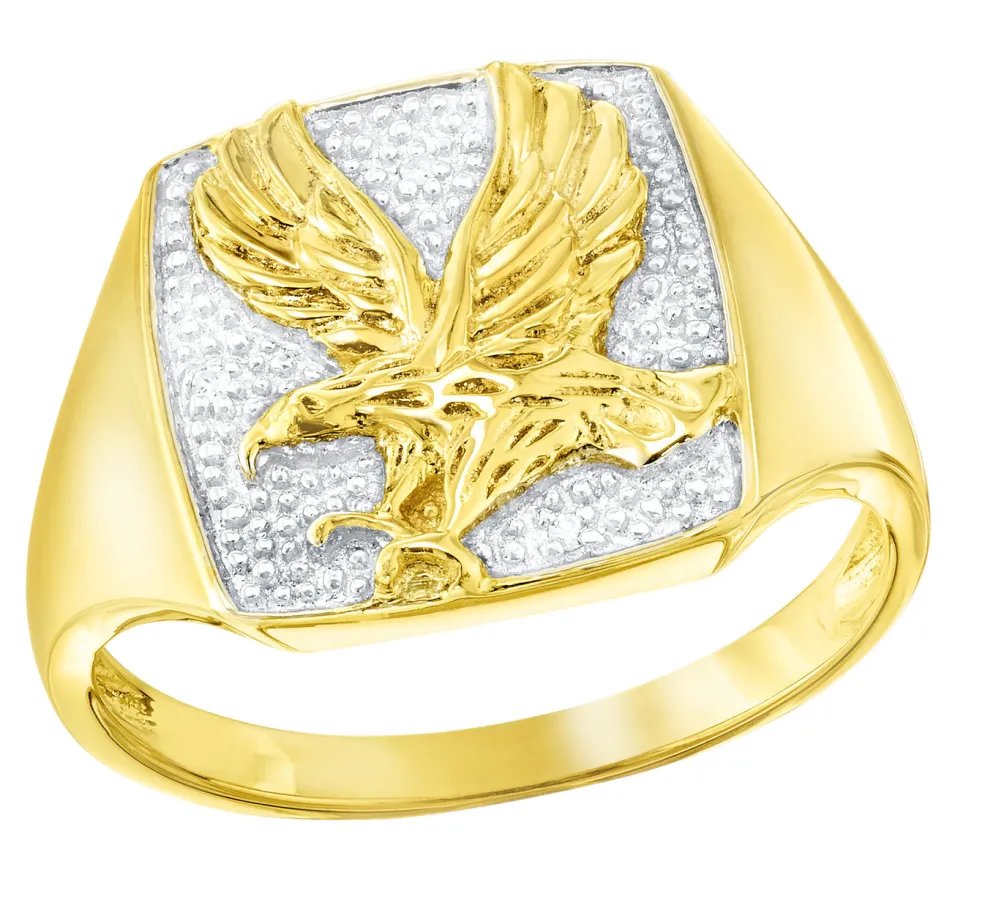 Herrenring Adler mit 3 Diamanten