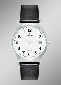 Herrenuhr mit Titangehäuse und Lederband