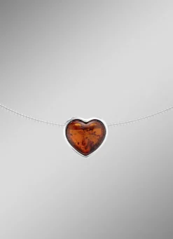 Herz-Anhänger mit Bernstein