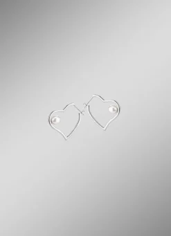 Herz-Creolen mit Süßwasser-Zuchtperlen