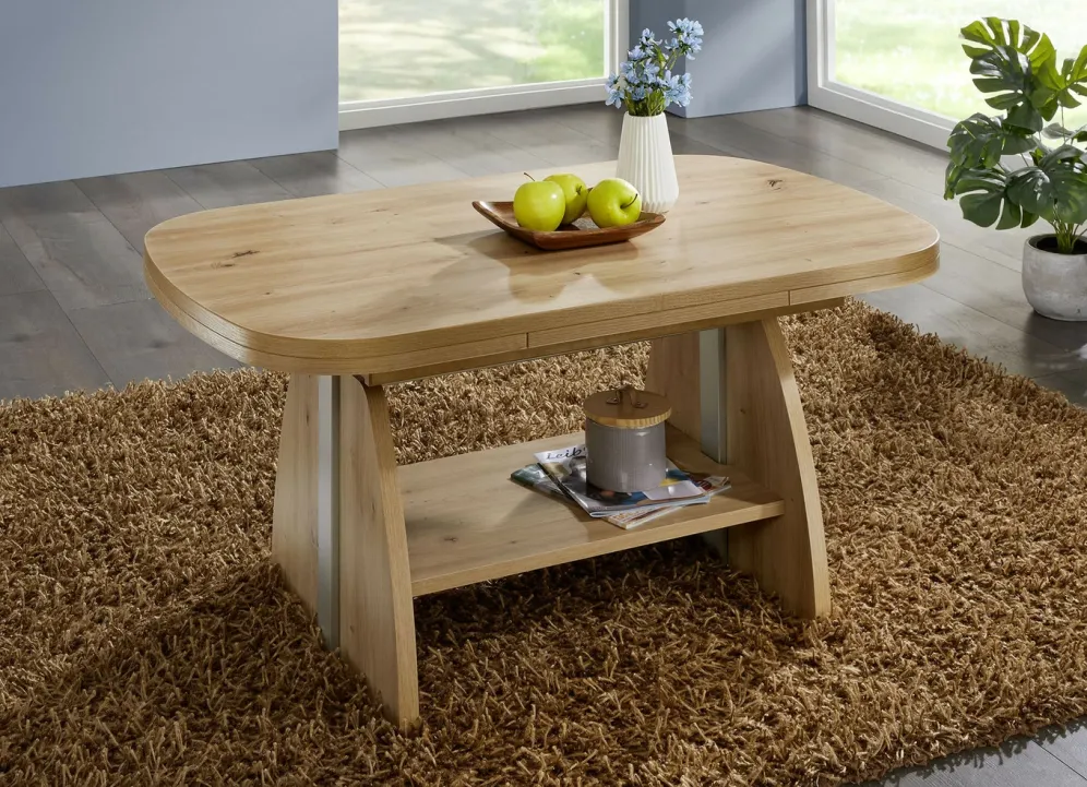 Höhenverstell- und ausziehbarer Couchtisch