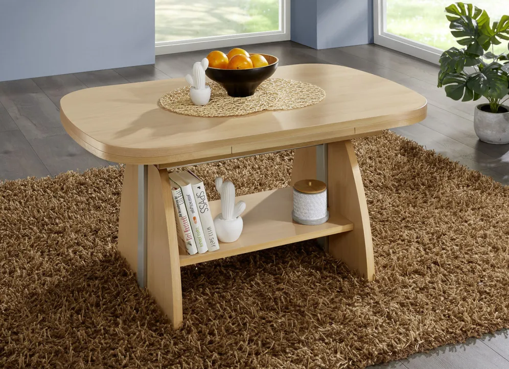 Höhenverstell- und ausziehbarer Couchtisch