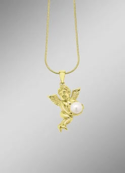 Himmlische Eleganz: Engel-Anhänger mit Süßwasser-Zuchtperle