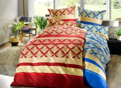 Hochwertige Bettwäsche-Garnitur mit Reaktiv-Druck