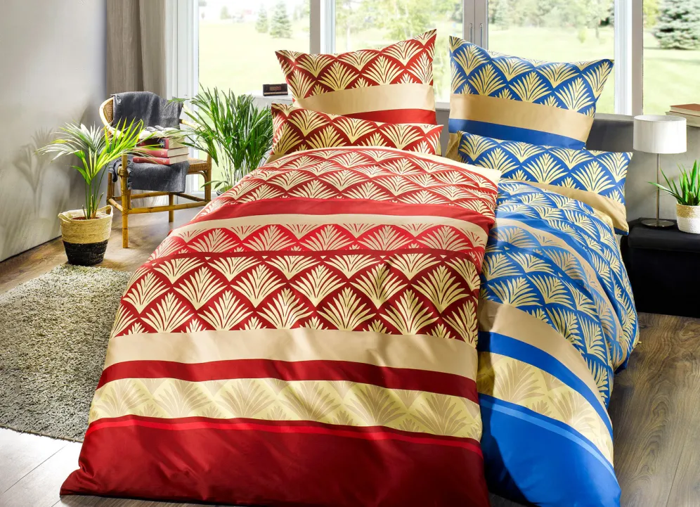 Hochwertige Bettwäsche-Garnitur mit Reaktiv-Druck