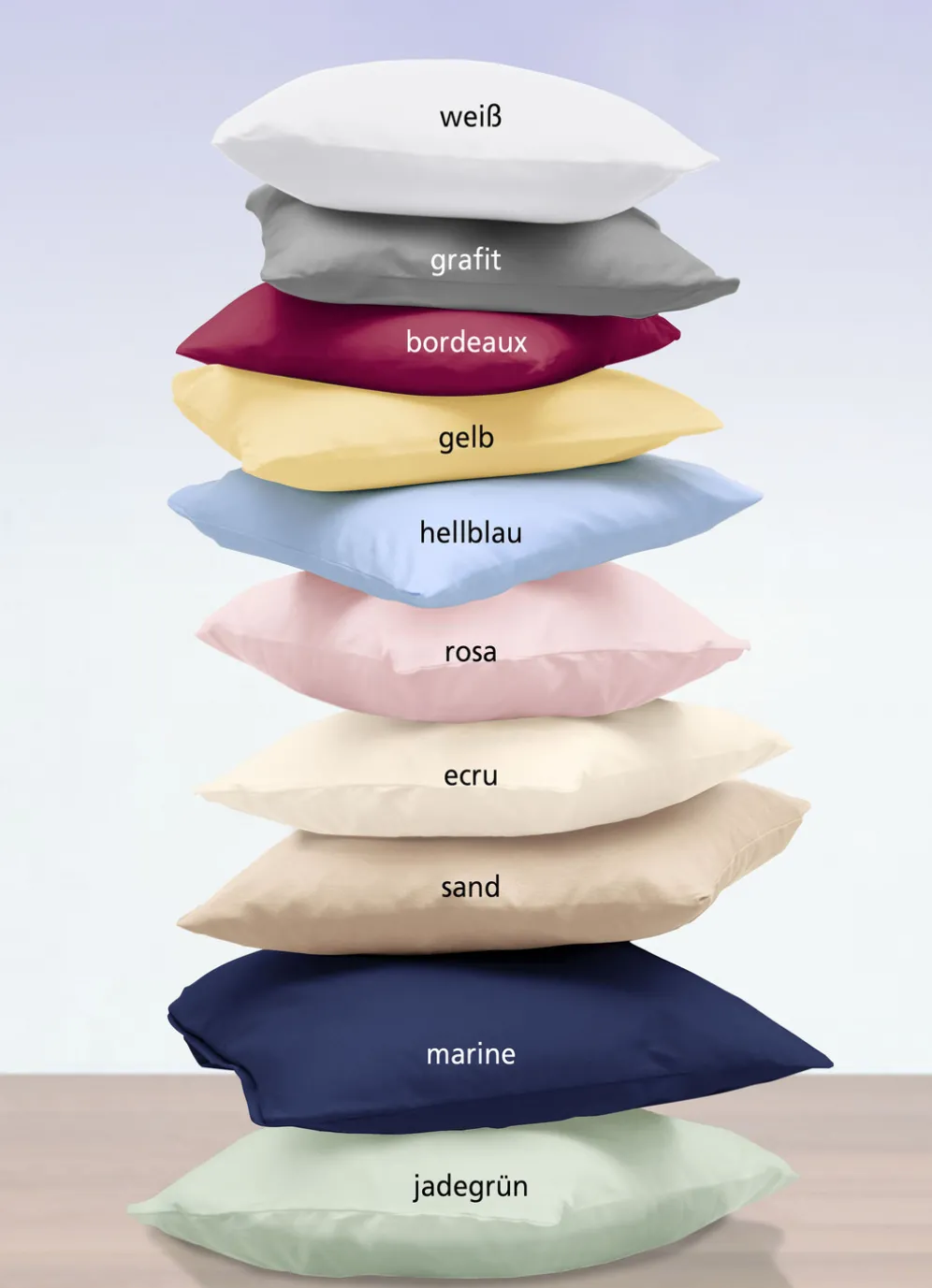 Hochwertige Mako-Satin-Kissenbezüge mit Reißverschluss