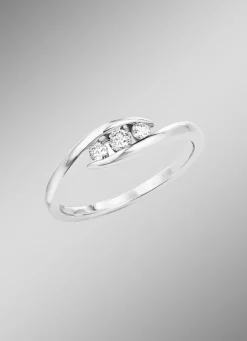 Hochwertiger Damenring mit 3 Brillanten