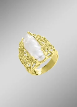 Hochwertiger Damenring mit Keshi-Perle