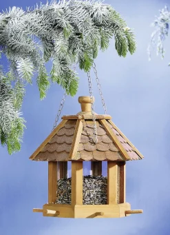 Holz-Futterhaus mit Schindeldach