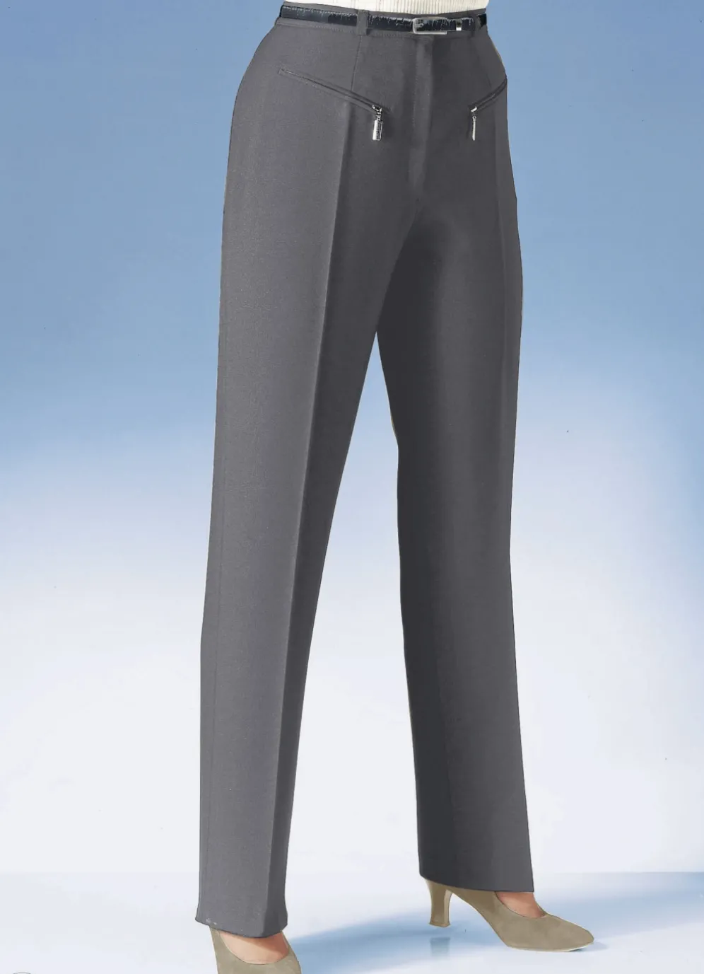 Hose mit paspelierten Reißverschluss-Taschen