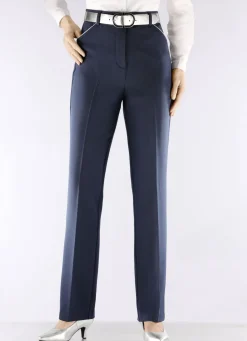 Hose mit silberfarbener Kontrastpaspel