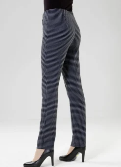 Hose mit trendiger Hahnentritt-Dessinerung