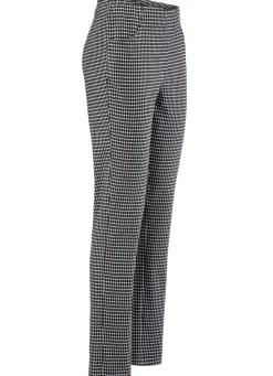 Hose mit trendiger Hahnentritt-Dessinerung