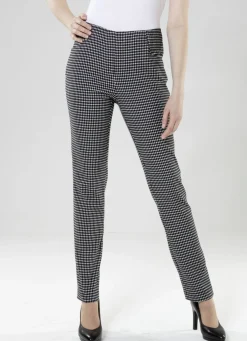 Hose mit trendiger Hahnentritt-Dessinerung