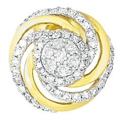 Interessante Ohrstecker mit 14 Brillanten und 90 Diamanten