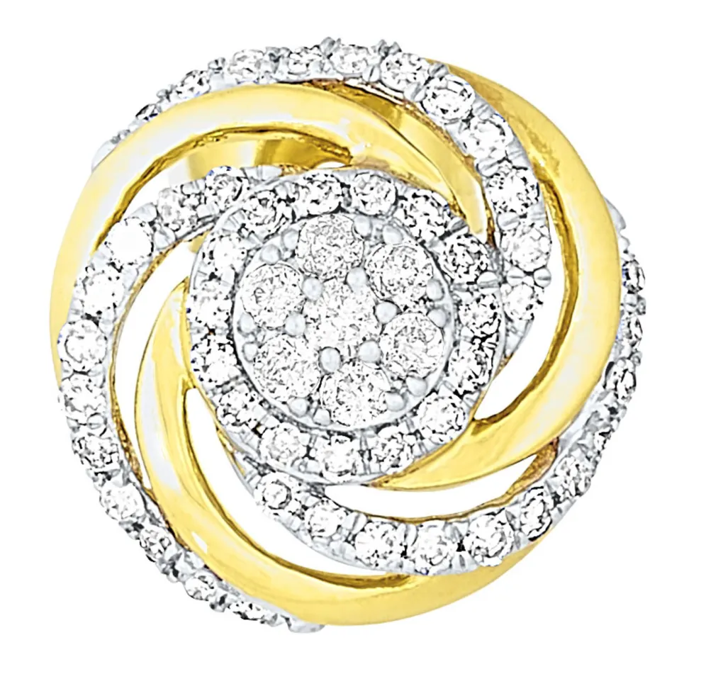 Interessante Ohrstecker mit 14 Brillanten und 90 Diamanten