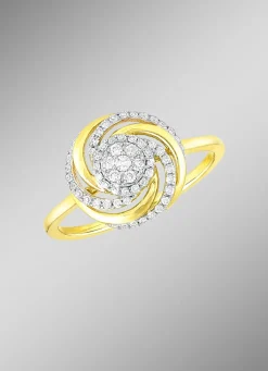 Interessanter Damenring mit 7 Brillanten und 49 Diamanten