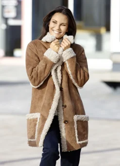 Jacke aus Veloursleder-Imitat