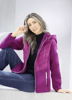 Jacke im Materialmix