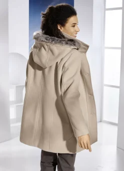Jacke mit abnehmbarem Kubstpelz-Besatz