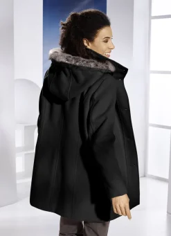 Jacke mit abnehmbarem Kubstpelz-Besatz
