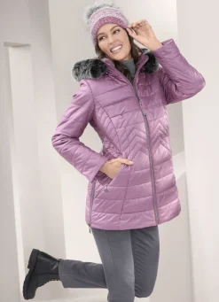 Jacke mit abnehmbarem Kunstpelz-Besatz