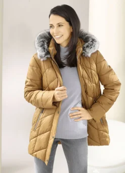 Jacke mit abnehmbarem Kunstpelz-Besatz