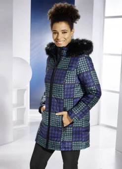 Jacke mit Hahnentritt-Dessin