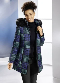 Jacke mit Hahnentritt-Dessin