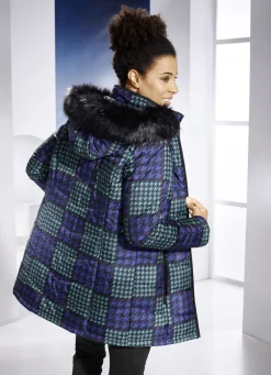 Jacke mit Hahnentritt-Dessin