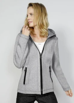 Jacke mit offenkantiger Verarbeitung