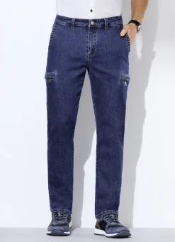 Jeans mit Cargotaschen in 2 Farben