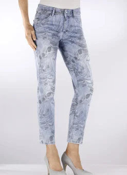 Jeans mit floralem Druck