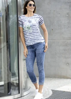 Jeans mit funkelndem Glitzersteinchenbesatz