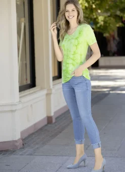 Jeans mit funkelndem Glitzersteinchenbesatz