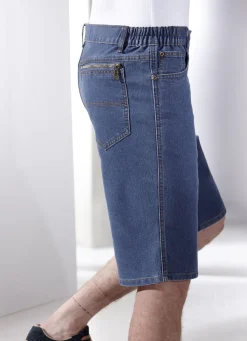 Jeans-Bermudas mit Dehnbundeinsätzen in 3 Farben
