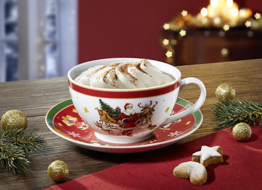 Jumbotasse aus hochwertigem Porzellan, 2-teilig