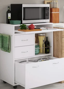 Küchenrollwagen mit ausziehbarer Arbeitsfläche