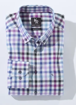 King's Road-Hemd mit Button-Down-Kragen in 4 Farben